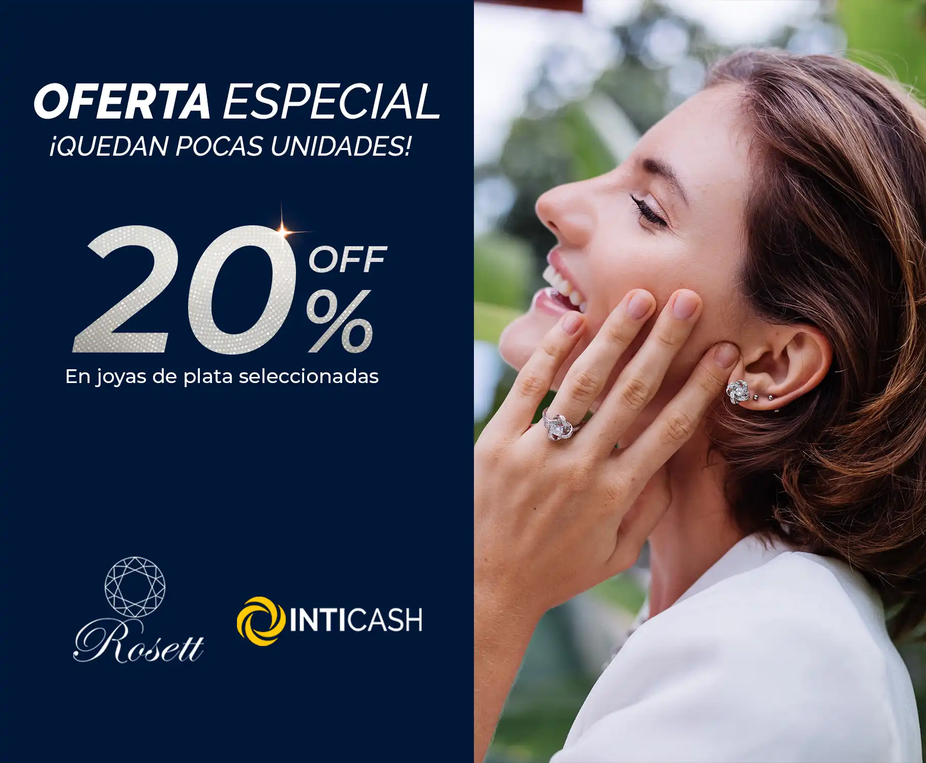Oferta especial 20% off en joyas de plata seleccionadas